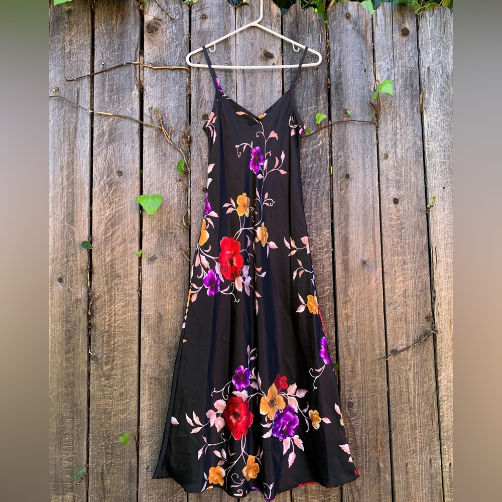 Jones New York Satin Floral Slip Dress